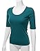 Doublju Solid & Striped Round Neck T-Shirt Top for Women with Plus Size