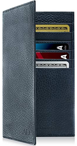 Genuine Leather Checkbook Cover For Women & Men - Checkbook Holder Check Book Covers For Duplicate Checks Card Wallet RFID - Thumbnail 2