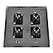 Seismic Audio Speakers Stainless Steel Wall Plate - 2 Gang with 4 XLR Female Connectors