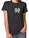 Peceony 9 3/4 Letter Print Women T-shirts Black L