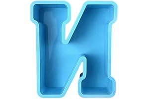 NMVED Large Size 3D Alphabet Epoxy Resin Silicone Mold, Capital Letter Symbol Mold, DIY Crystal Word Sign Epoxy Casting Molds for Art DIY Craft, Home Decoration, Jewelry Making Tool,Party Decoration Mold（N)