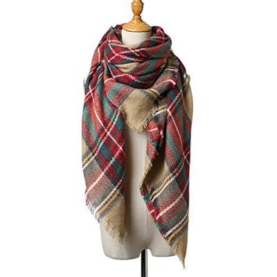 Womens Classic Blanket Oversize Warm Soft Tartan Tassel Plaid Scarf Fall Winter Wrap Shawl Scarves Womens Classic Blanket Oversize Warm Soft Tartan Tassel Plaid Scarf Fall Winter Wrap Shawl Scarves