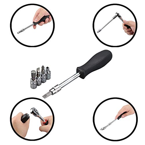 URGENEX 46pcs 1/4-Inch Socket Ratchet Wrench Combination Tools Kit for Auto Repairing 1/4