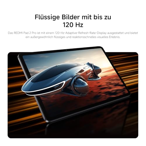 REDMI Pad 2 Pro, 6+128GB, 12,1" 2,5K 120Hz Display, Riesiger 12.000mAh (typ) Akku, 4nm Prozessor, Nahtlose Konnektivität, Graphitgrau
