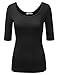JJ Perfection Women's Basic 3/4 Sleeve Scoop Neck T-Shirt