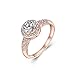 JUST N1 Womens Jewelry 18k Rose Gold Plated Vintage Wedding Engagement Jewelry Ring Christmas Gift