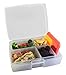 BentologyTM Clear Bento Lunch Box Set w 5 Removable Nesting Containers- Adapt Inner Compartment Portion Sizes- Meal Prep Snack Holders for Back to School, Leakproof Durable & BPA Free- Dishwasher Safe