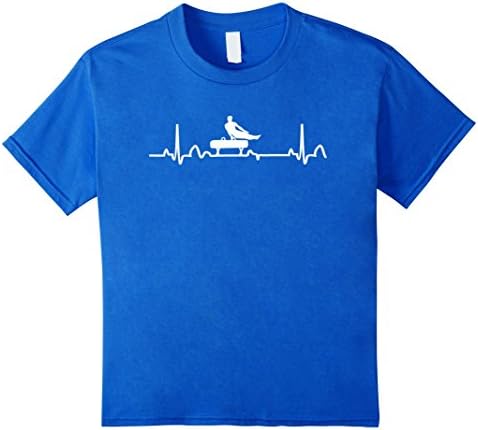 Kids Gymnastics Pommel Horse Heartbeat Shirt Parent Fan Tee 12 Royal Blue