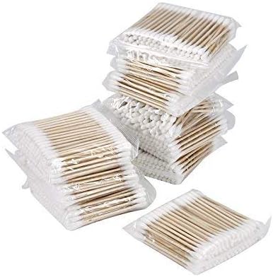 Cotton Swabs with Wooden Handle | 500 Pieces Double Tipped Cotton Buds with Ultra Thin Travel Size - 100 Pieces 1 Pack, 5 Packs