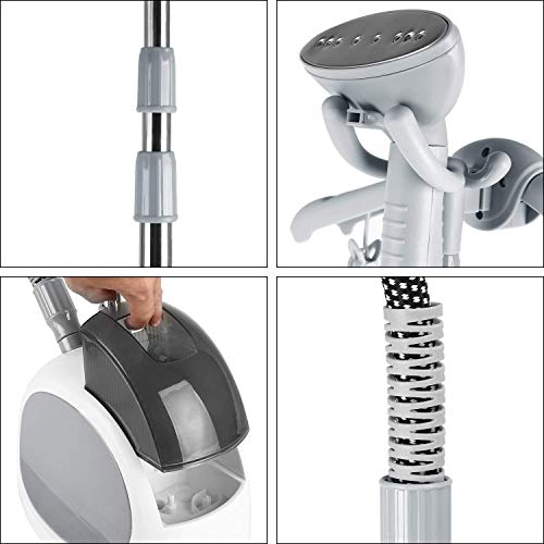 PowCube Garment Steamer,with Standing Hanger 1L Water Tank 2 Level Steam Adjustment (Grey) - Thumbnail 3