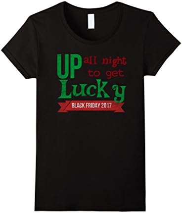 Womens Black Friday 2017 Shopping Team Up All Night Elf Tshirts Large Black