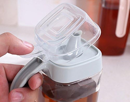 DFHHG® Glass Oil Can Spice Jar Condiment Bottles Sealed Jar Vinegar Bottles 550ML Storage ( Color : Blue )