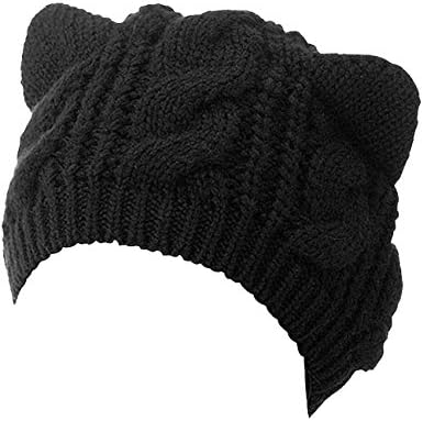 Women's Hat Cat Ear Crochet Braided Knit Caps