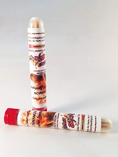 Flavored Toothpicks - Natural Wooden Toothpicks in 7 Flavors - 7 Sampler Tubes - Freshen Breath After Food and Drink - An Alternative to Gum & Candy