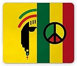 Ambesonne Rasta Mouse Pad, Iconic Barret Reggae and