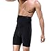 TENMET Men's Double-Layer Belt Anti-Curling High Waist Body Sculpting Pants Black Abdomen Shaping Shorts Size XL