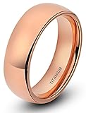 Titanium Ring for Men Women Rose Gold Plated Classic Wedding Band 6mm Wide