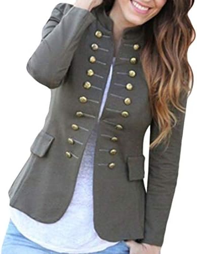 ainr Women Open Front Double Breasted Short Cardigan Winter Blazer Jacket Coat