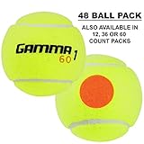 Gamma Sports Kids Training (Transition) Balls, Yellow/Orange Dot, 60 Orange Dot, Bucket of 48