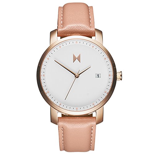 MVMT Signature Watches | 38MM Women s Analog Watch | Rose Gold/Peach Leather