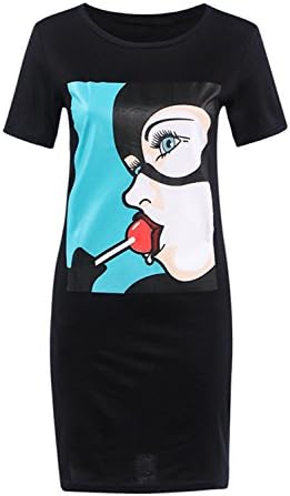 2016 New Summer Loose Fashion Casual Dress For Girls Dresses Party Plus Size Women Clothing Cute Dress (XL, Black)