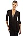 PattyBoutik Women's Drape Front Asym Hem Light Cardigan (Black L)