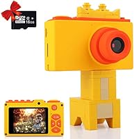 MAGENDARA Kids Camera Digital Cam for Girls Rechargeable Child Video Recorder with 16GB SD Card 12MP HD 1080P 2 Inch Screen for 3-12 Year Old Boys Toddler (Orange)