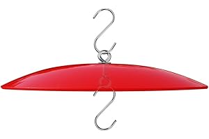 HOLAHOMA 10" Glass Rain Cover for Wild Bird Feeder Outdoors - Weather Guard S Hook Hanging - Protective Dome Baffle - Red (Dia. 25CM)
