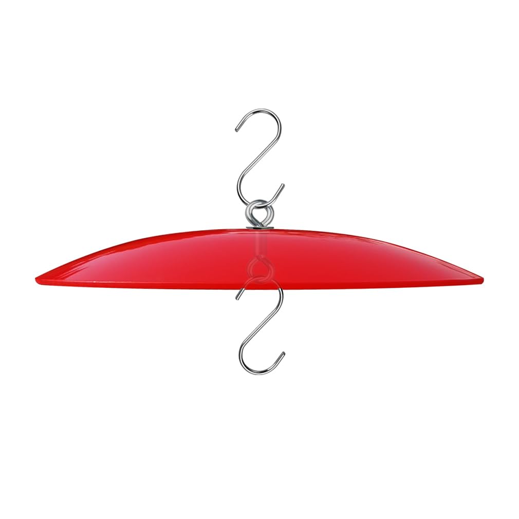 Photo 1 of 10" Glass Rain Cover for Wild Bird Feeder Outdoors - Weather Guard S Hook Hanging - Protective Dome Baffle - Red (Dia. 25CM)