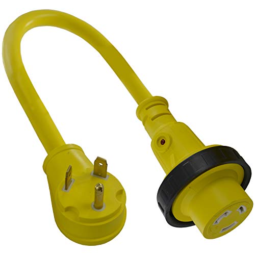 Conntek 14355 RV Pigtail Adapter RV 30 Amp Male Plug To 30 Amp Locking Female C…