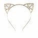 VK Accessories Floral Flower Cat Ear Crystal Hair Band Gold Sexy Women's Hair Clips Gold