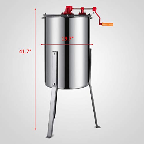 image for BestEquip Manual Honey Extractor 3 Frame Bee Extractor Stainless Steel