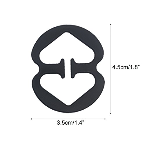 Wartoon 20 PCS Bra Pads Inserts Bra Strap Cushions Holder with Non-slip Elastic Bra Strap Clips Holder, Black