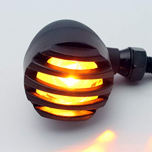 Motorcycle Turn Signals Light Chrome Bulb Indicators Incandescent Blinkers Universal Fit for Harley,Honda,Yamaha,Suzuki,Kawasaki (2 PCS)