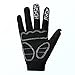 QEPAE Breathable Auto Racing Gloves Anti-Slip Full Finger Gloves for Biking Running Sporting Weightlifting Hunting Shooting Training, Medium, Skeleton Pattern