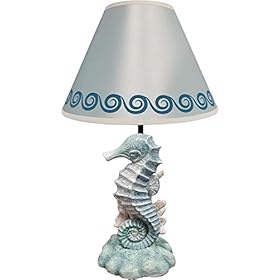 World of Wonders - Ocean Harmony - Sea Light Glow - Elegant Seahorse & Coral Decorative Table and Desk Lamp with Waves… 41erf3%2B5DGL. SS280