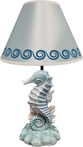 World-of-Wonders-Ocean-Harmony-Sea-Light-Glow-Elegant-Seahorse-Coral-Decorative-Table-and-Desk-Lamp-with-Waves-Lamp-Shade-Beach-House-Sea-Life-Shabby-Chic-Nautical-Home-Decor-Accent-20-inch 41erf3%2B5DGL