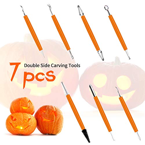 Pumpkin Carving Kit Tools Halloween, Weibus 12PCS Upgrade Professional Heavy Duty Stainless Steel Pumpkin Carving Kit Set for Halloween Decorations,with Zipper Bag