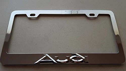 Audi 3D Chrome on Chrome Metal License Frame with screw caps included