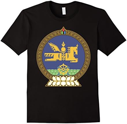 Men's Mongolia Coat Of Arms T Shirt National Mongolian Emblem tee XL Black