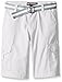 Southpole Big Boys Belted Rip Stop Basic Cargo Short with Washing All Season, White, 12