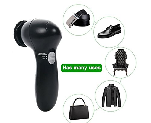 Handheld Electric Shoe Polisher Shoes Scrubber Portable Shoe Cleaning Brush Kit for Leather Shoes with 4 Interchangeable Heads by ShopIdea