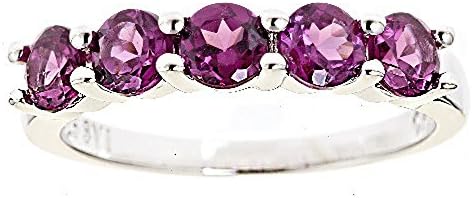 1.50 Carat Brilliant Round Rhodolite Wedding Band Ring