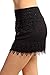 ToBeInStyle Women's Crotchet Lace Shorts - Black - 3XL