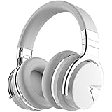 COWIN E7 Wireless Bluetooth Headphones with Mic Hi-Fi Deep Bass Wireless Headphones Over Ear, Comfortable Protein Earpads, 30 Hours Playtime for Travel Work TV Computer Phone - White