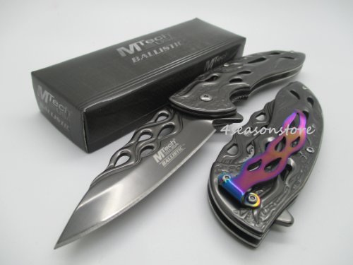 Mtech Assisted Opening Rescue Tactical Pocket Folding Collection Knife Outdoor Survival Camping Hunting - Gray