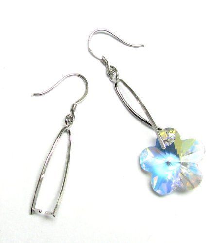 2 pcs Rhodium .925 Sterling Silver Earring Earwire Pinch Bail Clasp 5.5mm x 27.5mm/Findings/Bright