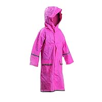 Blimber Kids/Junior, Boys/Girls, Pink Raincoat with Reflector Strips, Waterproof Vinyl, Full Length Hooded Rain