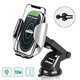 Oasser Wireless Car Charger 10W/7.5W Fast Charging Car Phone Holder Air Vent Dashboard Windshield with Adjustable Coil for iPhone Xs/Xs Max/XR/X/8/8P Samsung Galaxy S10/S10+/S9/S9+/S8/S8+
