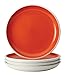 Rachael Ray Dinnerware Rise 4-Piece Stoneware Dinner Plate Set, Orange